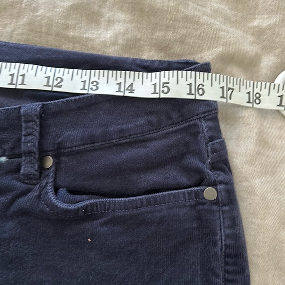 Eileen Fisher Cordouroy Ankle Crop Straight Leg Navy Blue. Size 10 ** Flaw** - Picture 3 of 8